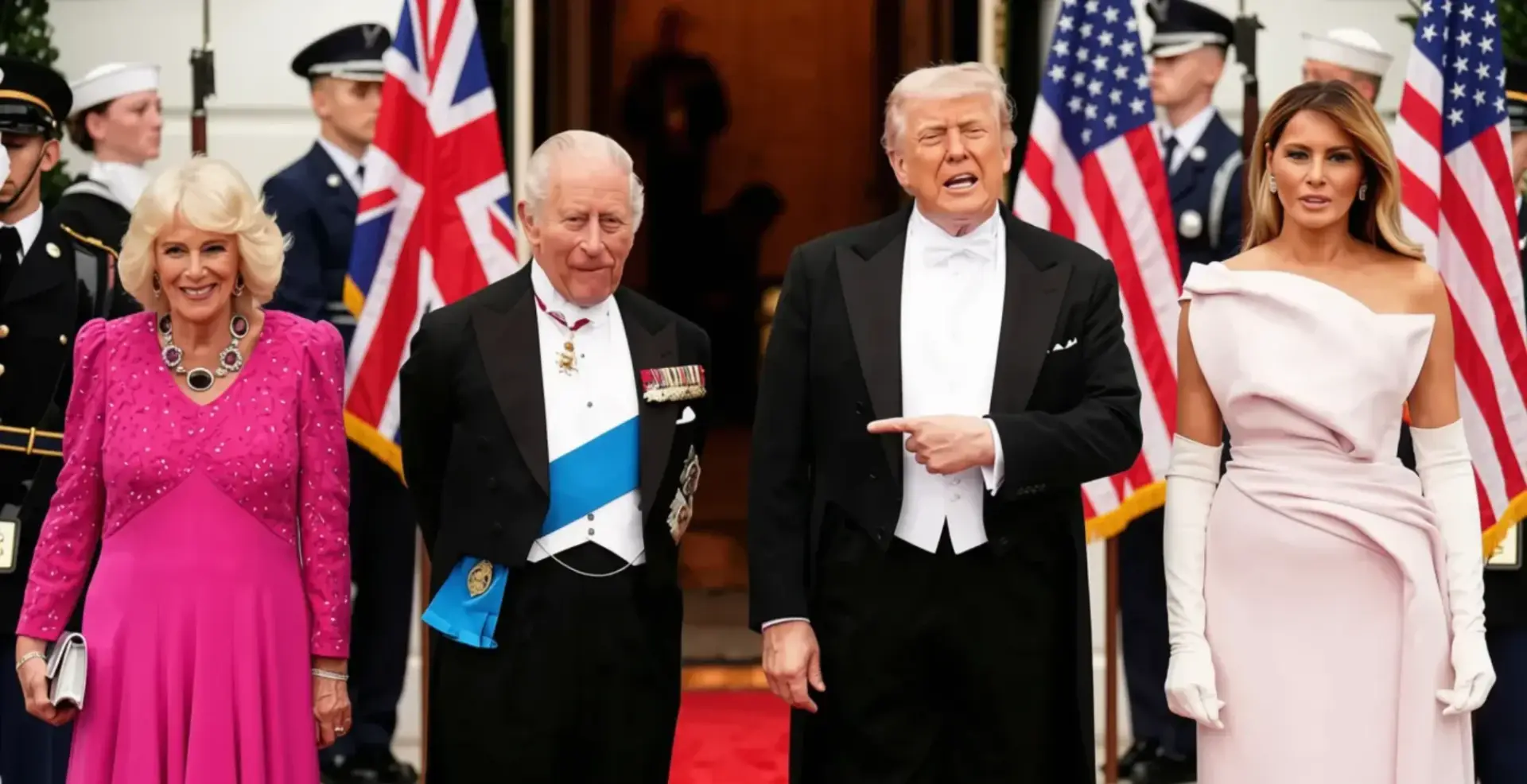 King Charles III and Queen Camilla attend a state dinner hosted by US President Donald Trump at the White House.