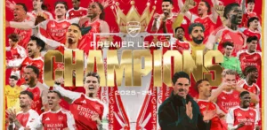 Arsenal are Premier League champions for the first time in 22 years after Manchester City dropped points at Bournemouth, sealing Mikel Arteta’s breakthrough title triumph.