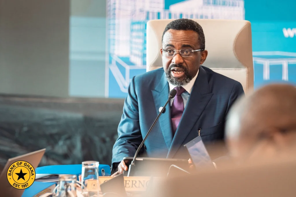 Bank of Ghana Governor Dr Johnson Pandit Asiama chairs the 130th Monetary Policy Committee meeting in Accra on 19 May 2026.