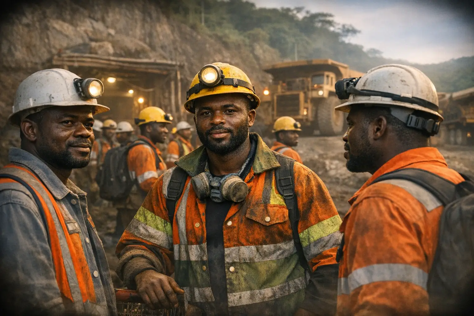 Ghana mining policy workers at gold mine in Western Region