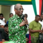 NDC Chairman Johnson Asiedu Nketia speaking during a constituency tour in Ghana.