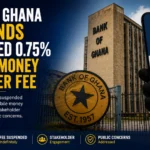 Bank of Ghana headquarters in Accra after suspension of proposed mobile money transfer fee.