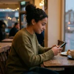 social media loneliness person using smartphone alone indoors