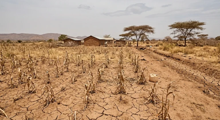 Dry farmland in Kenya during drought