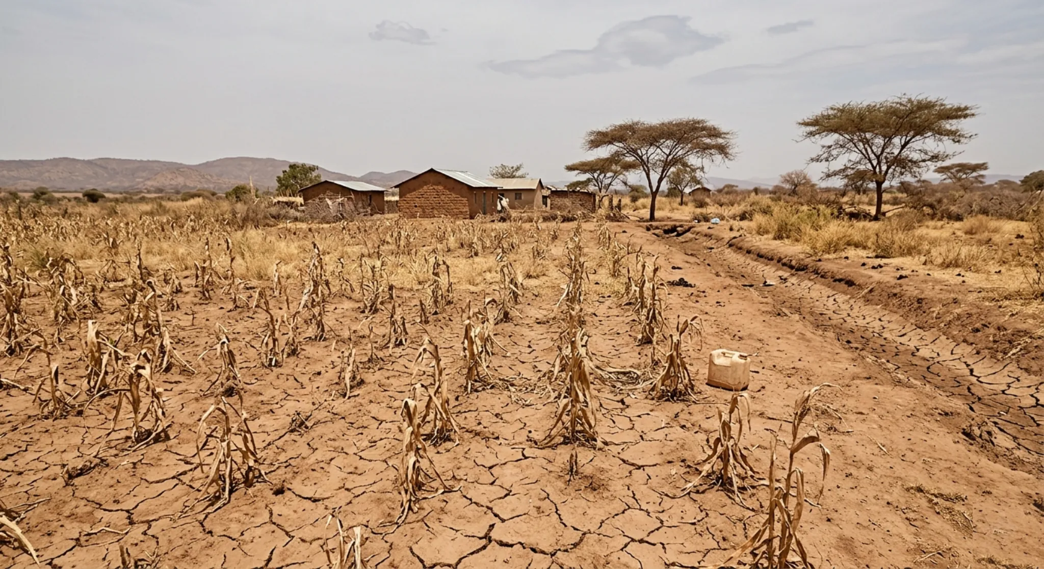 Dry farmland in Kenya during drought