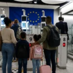 EU digital border checks Brits biometric fingerprint scanner airport