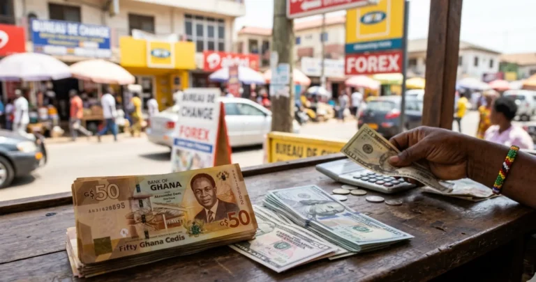 Ghana cedi stability seen at Accra forex exchange booth