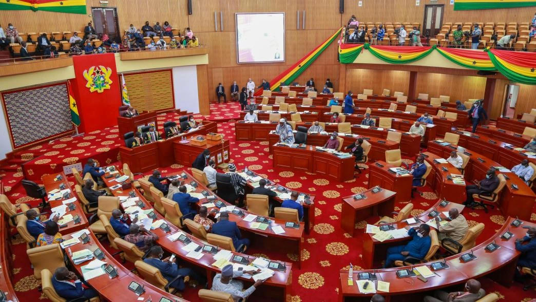 Members of Ghana's Parliament during proceedings in the parliamentary chamber in Accra.