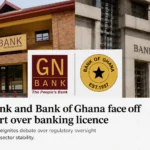 Bank of Ghana headquarters is in legal dispute over GN Savings' licence restoration.