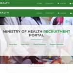 A screenshot shows the Ministry of Health recruitment portal d