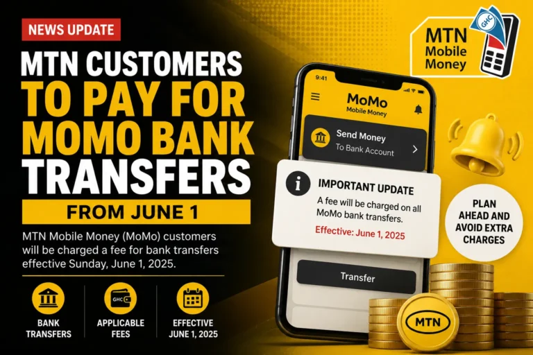 MTN Ghana to start charging customers for bank transfer
