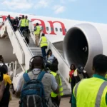 Evacuated Ghanaians arriving in Accra from South Africa after anti-immigration protests.