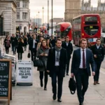 UK net migration falls as people move through London city centre