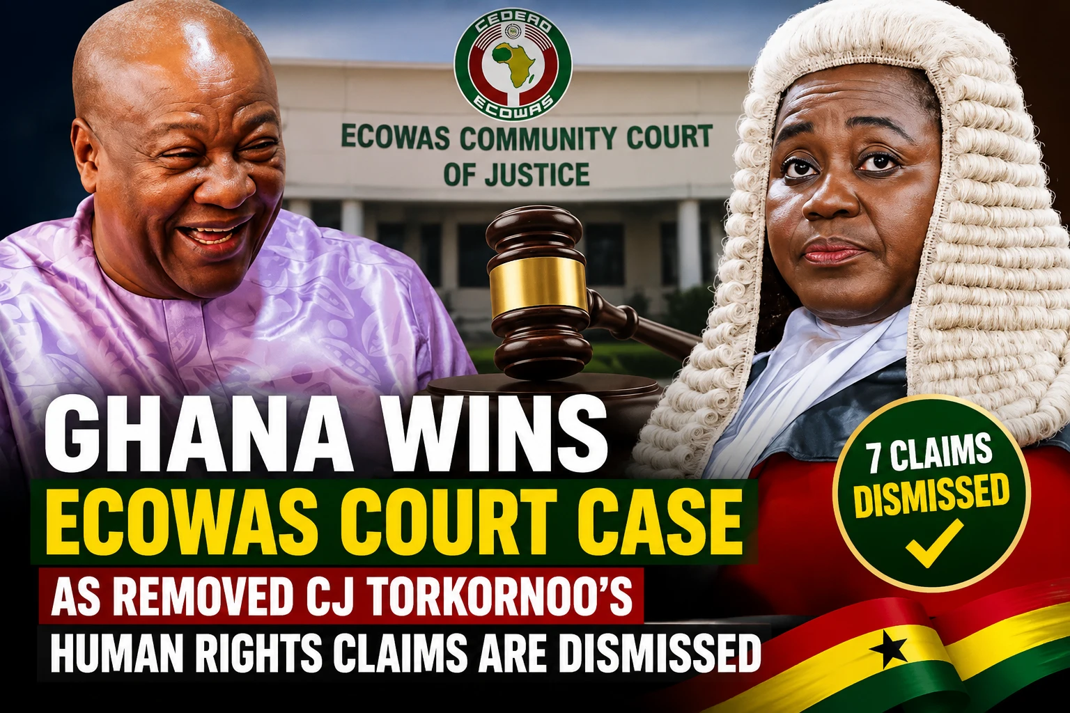 ECOWAS Court Dismisses Torkornoo Case Against Ghana in Major Legal Victory