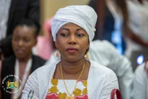 Sierra Leone First Lady Fatima Bio during a public appearance.