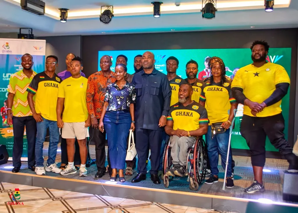 Members of Ghana's para team pose with officials during the launch of the country's Glasgow 2026 Commonwealth Games campaign.