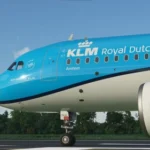 KLM Boeing 777 aircraft operating the Accra to Amsterdam route.