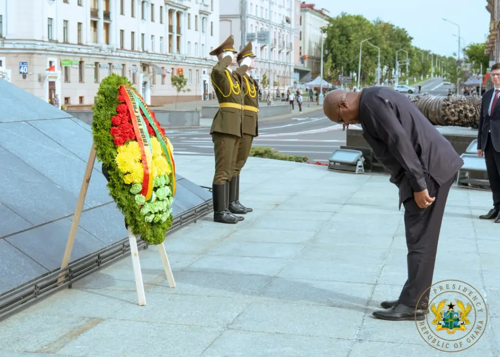 President John Dramani Mahama has arrived in Minsk to begin a state visit to the Republic of Belarus.