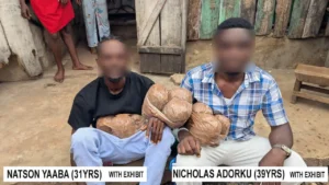 Suspected narcotics recovered during a police anti-drug operation in Kumasi.
