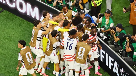 USA players celebrate after defeating Paraguay 4-1 in the FIFA World Cup 2026 opener.
