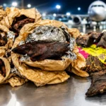 Authorities display seized bushmeat following an airport interception as efforts continue to combat illegal wildlife trafficking and related public health risks.
