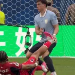 Cape Verde players celebrate after drawing with Uruguay at FIFA World Cup 2026