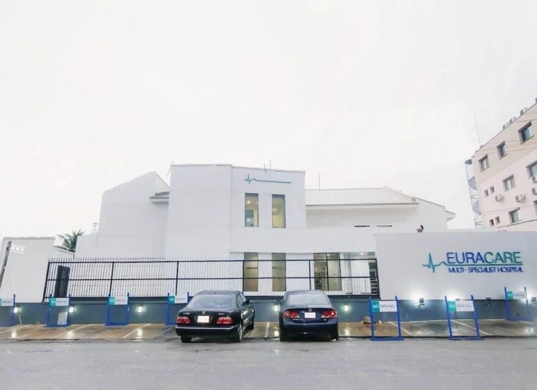 Euracare Multi-Specialist Hospital building exterior in Nigeria