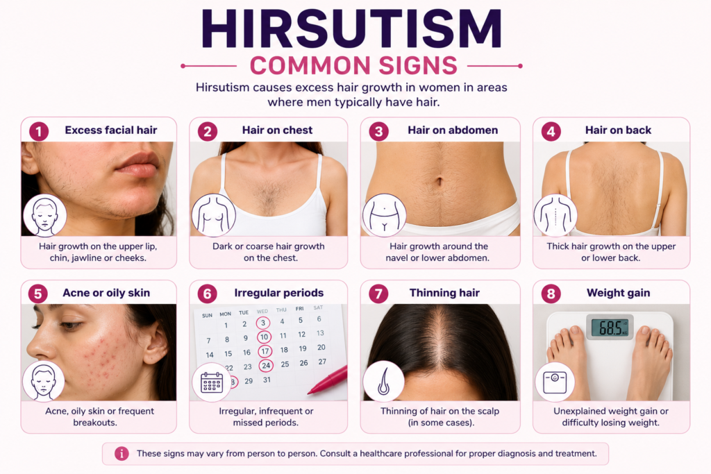 8 common signs Hirsutism