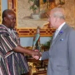 President Mahama and King Charles III during a meeting at Buckingham Palace.