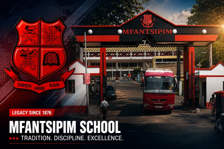 Entrance to Mfantsipim Senior High School in Cape Coast, Ghana.
