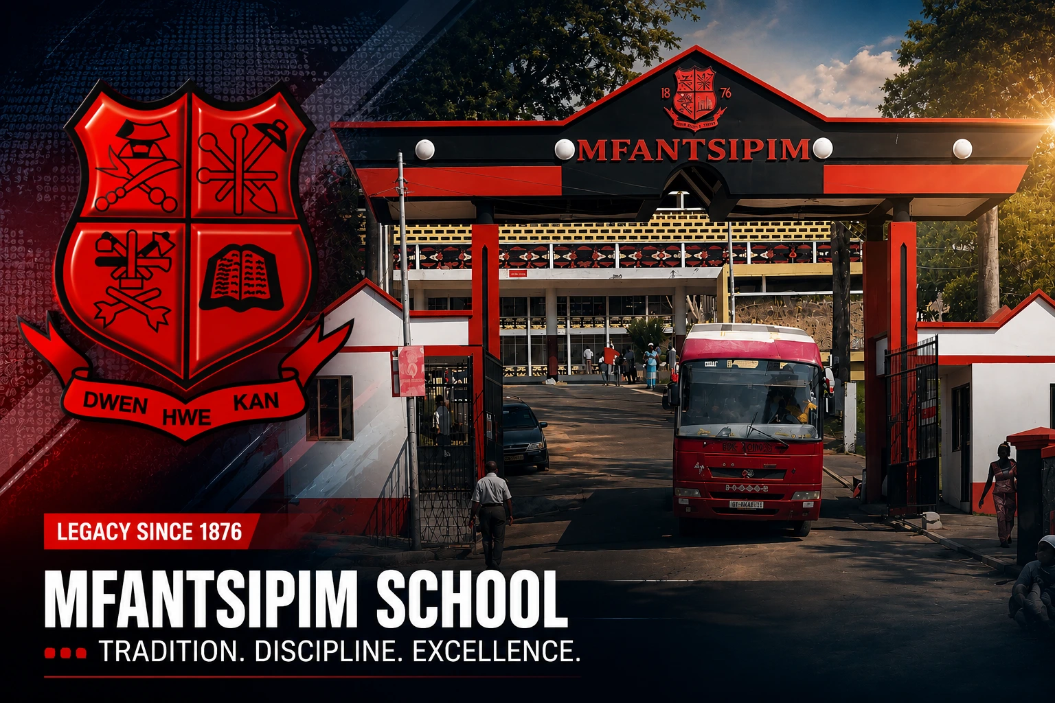 Entrance to Mfantsipim Senior High School in Cape Coast, Ghana.