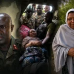Widow of late Major General Mohammed Idris Alkali after being rescued by Nigerian troops during a military operation.