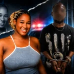 Composite image showing UCC student Innocentia Avinu and a suspect in police custody.