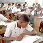 Students taking the WASSCE examination in Ghana.