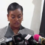 Ghana CID Director-General Lydia Yaako Donkor speaking during a press briefing on cybercrime investigations in Ghana.