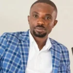 Dennis Miracles Aboagye speaking during a public event before his reported arrest by Ghana's Economic and Organised Crime Office.