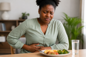 A person suffering with indigestion