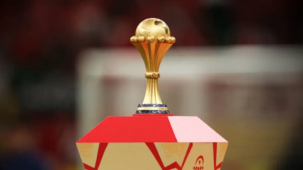 Africa Cup of Nations trophy representing the 2032 AFCON hosting bid