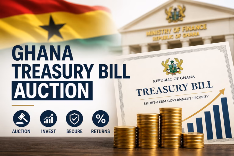 Treasury bill illustration representing Ghana's latest government securities auction.