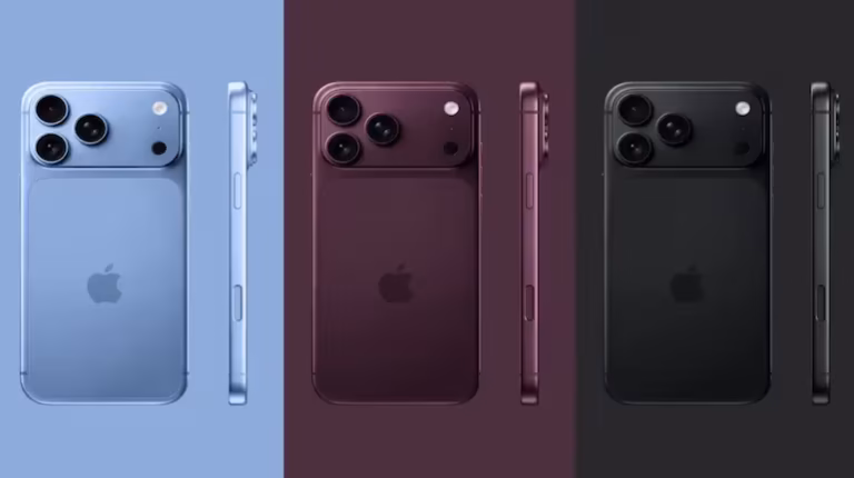 Concept image showing three colour variants of Apple's rumoured iPhone 18 Pro smartphone.