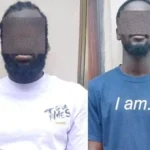 The arrested five suspects believed to be members of a criminal group involved in armed robbery and landguard activities.