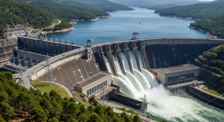 Water released from the Bagre Dam during the August 2026 controlled spillage