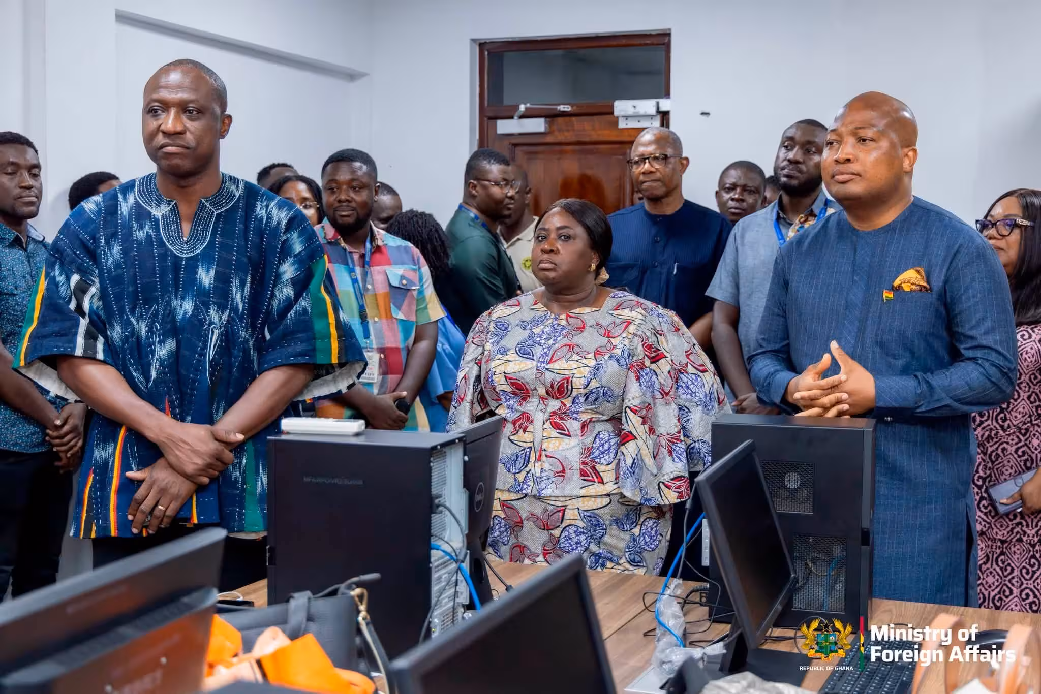 Samuel Okudzeto Ablakwa during working visit to Ghana Passport Head Office