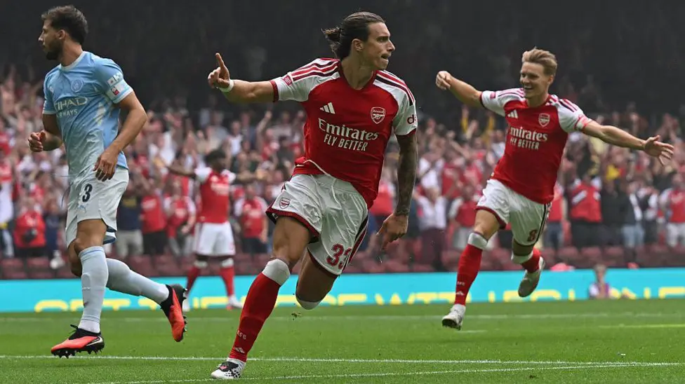 Arsenal beat Man City 3-0 to win the Community Shield as Semenyo denied Nukunya
