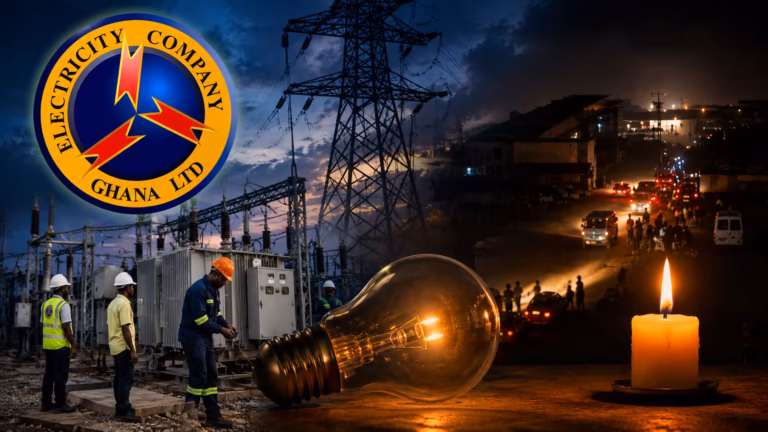 GRIDCo engineers working on electricity transmission infrastructure in Ghana