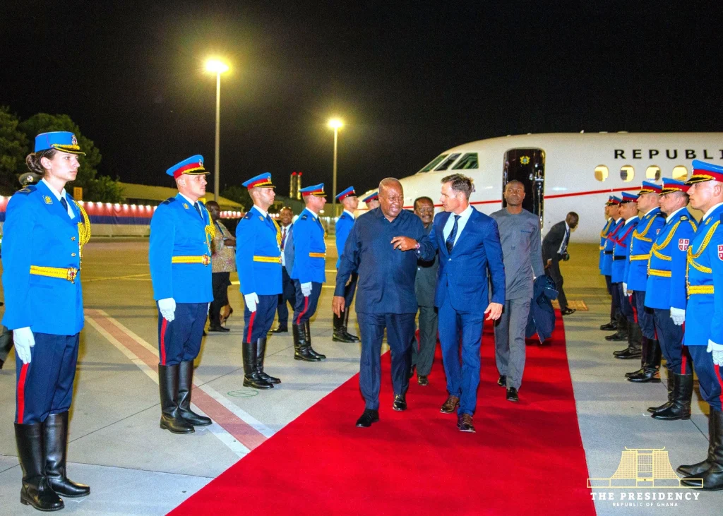 President Mahama Arrives in Belgrade for NAM Summit Nukunya