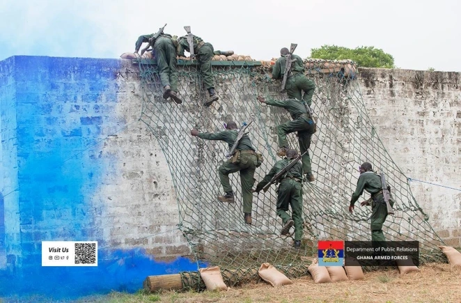 Ghana Armed Forces personnel during a military recruitment exercise