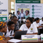 Ghanaian parents and students seek assistance with the 2026 SHS placement exercise in Accra.