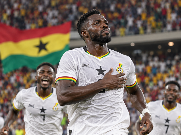 Ghana Footballer Celebrating Victory