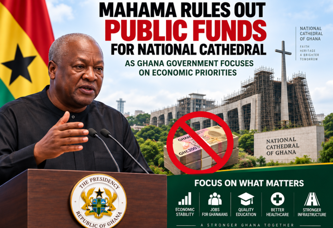 Mahama Rules Out Public Funds for National Cathedral